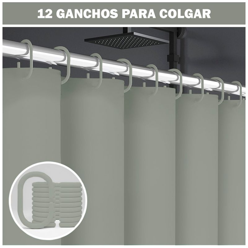 Cortina-de-Baño-Impermeable-Premium-180x180-Verde-U88