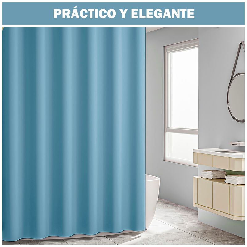 Cortina-de-Baño-Impermeable-Premium-180x180-Celeste-U88