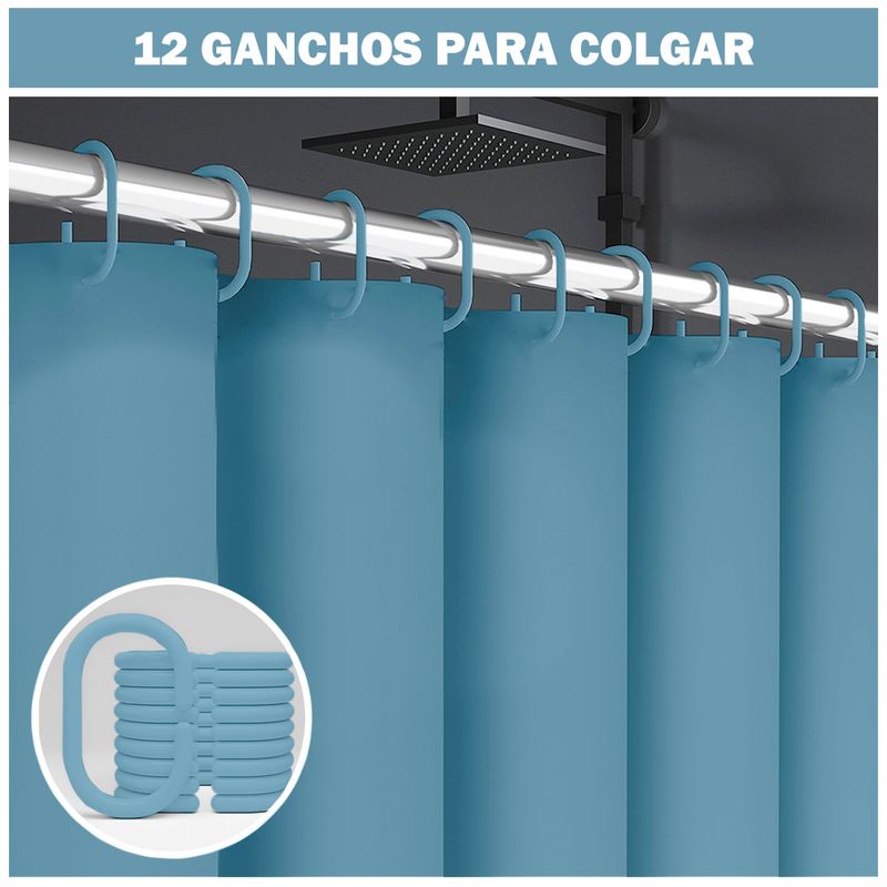 Cortina-de-Baño-Impermeable-Premium-180x180-Celeste-U88