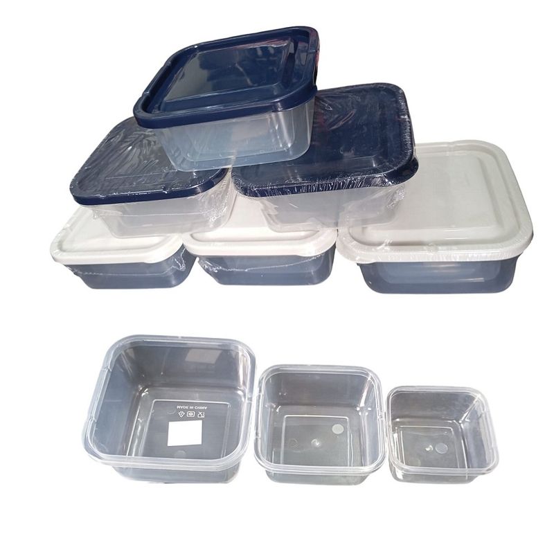 Tuppers-cuadrado-contenedor-de-alimentos-Set-de-3-tapers-diferentes-tamaños
