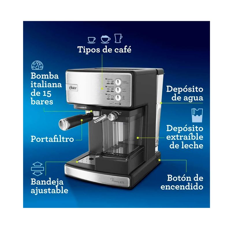 Cafetera-Oster-Espresso-3-funciones-PrimaLatte-BVSTEM6603SS