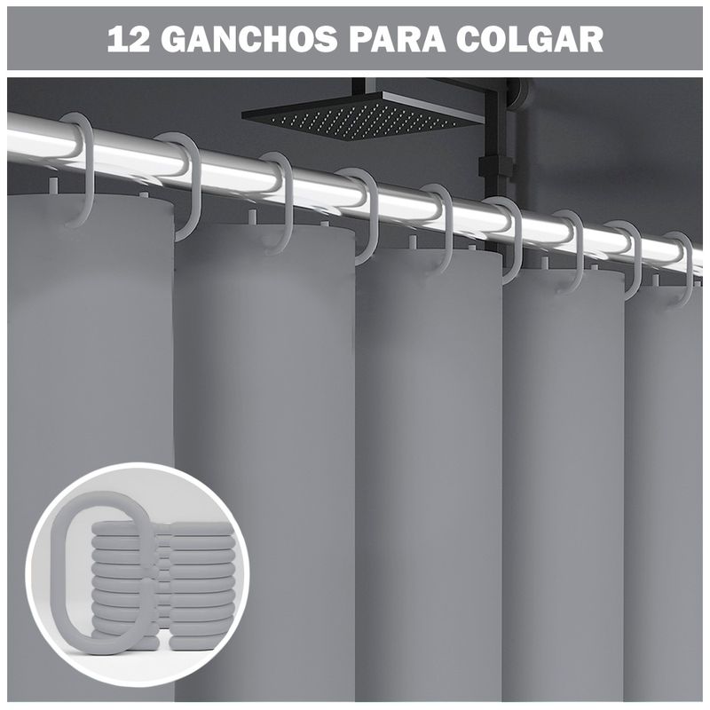 Cortina-de-Baño-Impermeable-Premium-180x180-Plomo-U88