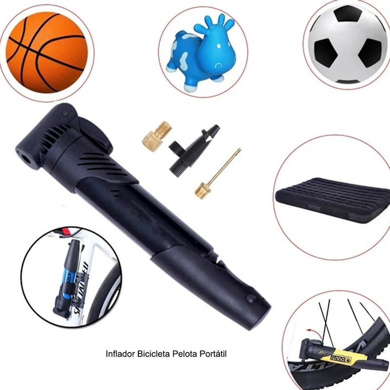 Inflador-Bicicleta-Pelota-Portatil-Negro