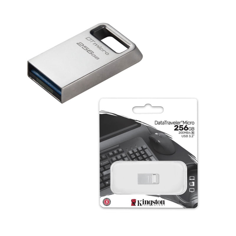 Memoria-Usb-Kingston-DataTraveler-Micro-256GB-Ultra-Pequeño-Metal