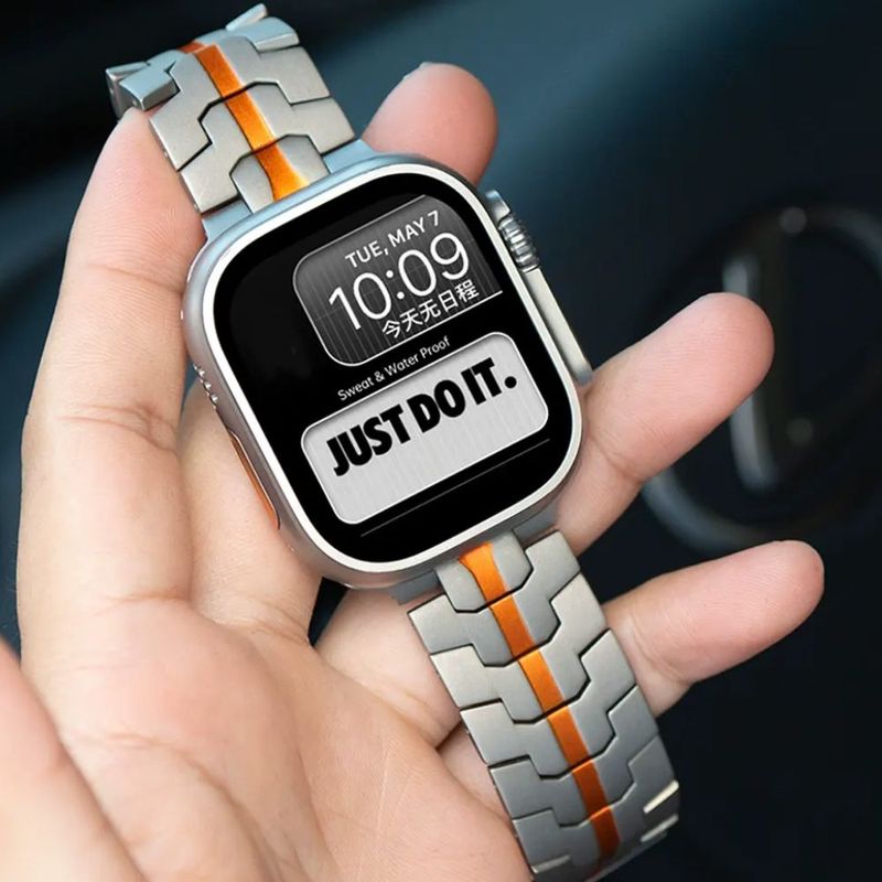 Correa-De-Titanio-Para-Apple-Watch-Ultra-1-Ultra-2-Iron-Man-Orange-Stripe-Matte