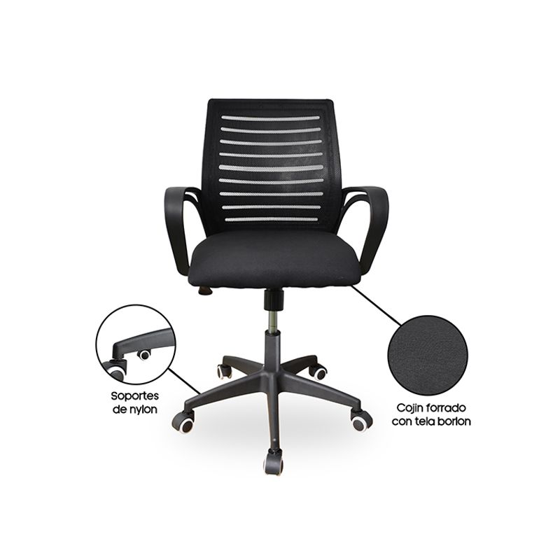 Silla-Ergonomica-de-Oficina-Oskar-Base-de-Nylon---Sistema Basculante