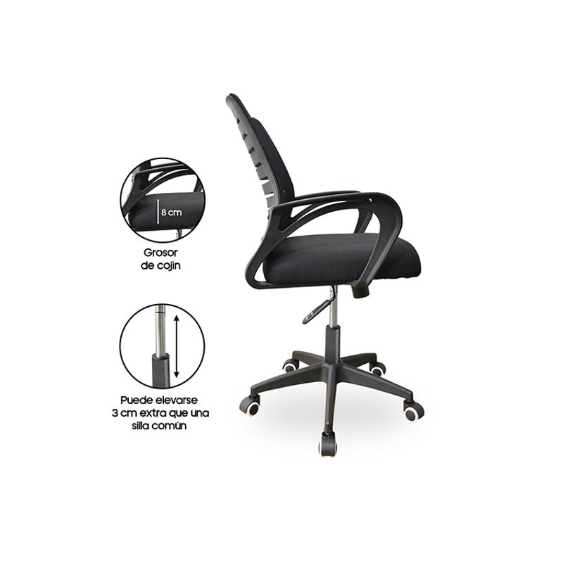 Silla-Ergonomica-de-Oficina-Oskar-Base-de-Nylon---Sistema Basculante