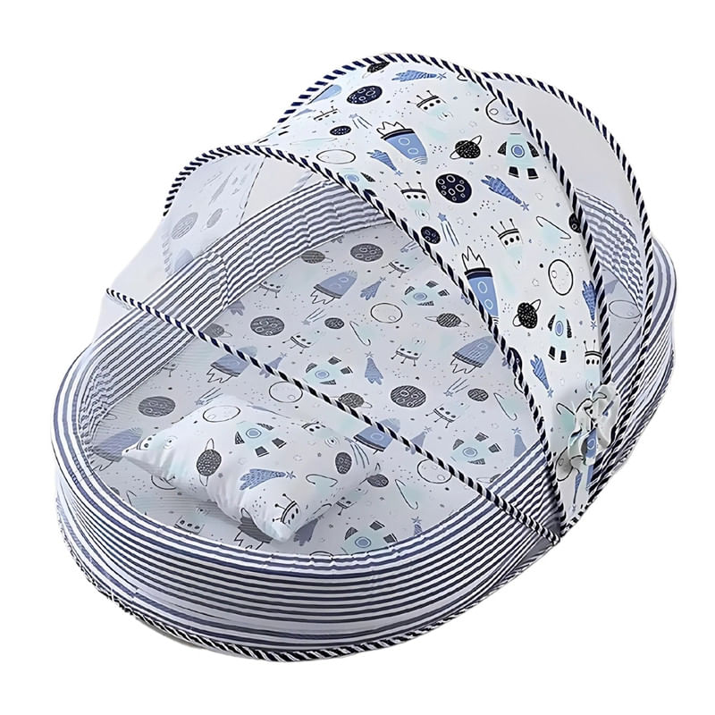 Mosquitero-Plegable-mas-Colchon-y-Cojin-Colecho-Portatil-para-Bebes---Azul