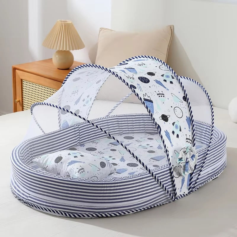Mosquitero-Plegable-mas-Colchon-y-Cojin-Colecho-Portatil-para-Bebes---Azul