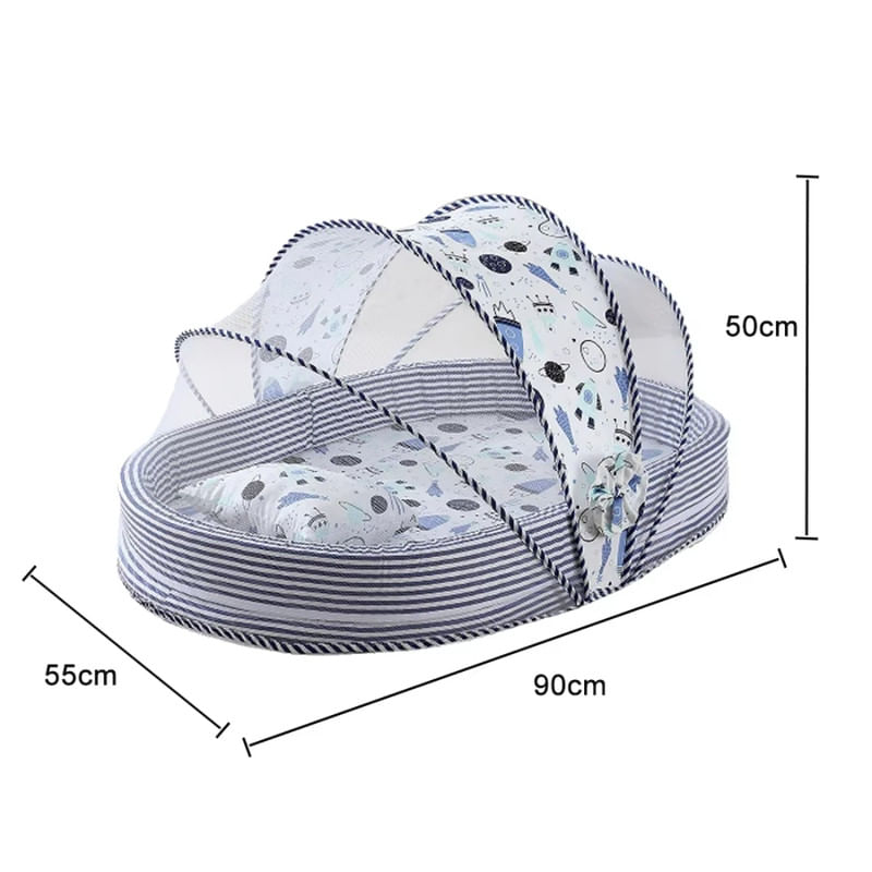 Mosquitero-Plegable-mas-Colchon-y-Cojin-Colecho-Portatil-para-Bebes---Azul