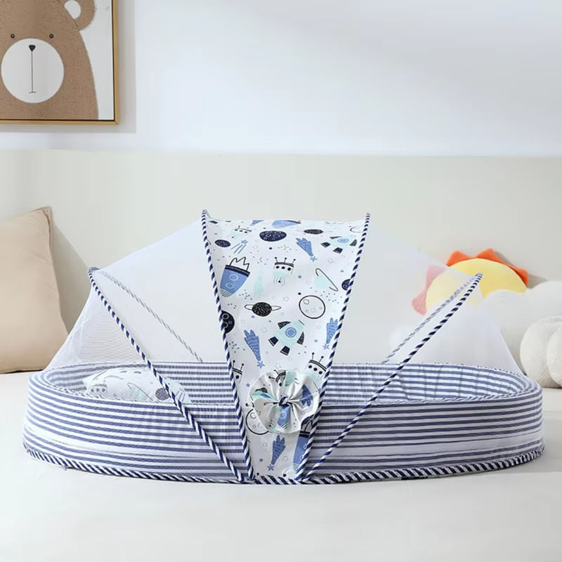 Mosquitero-Plegable-mas-Colchon-y-Cojin-Colecho-Portatil-para-Bebes---Azul