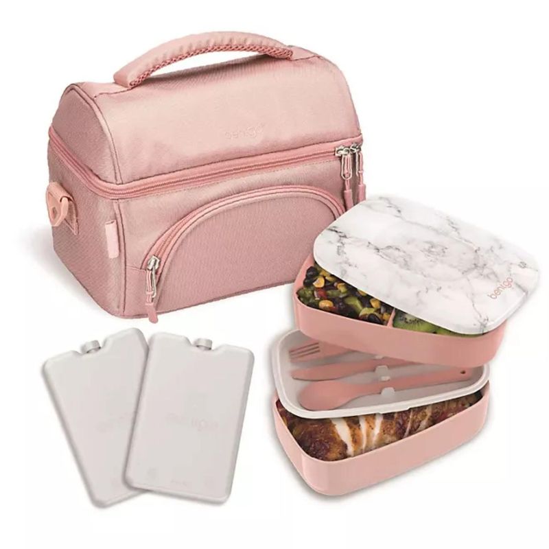 Set-Lonchera-Deluxe-Bentgo-4-piezas--Bolsa-termica-Ice-Pack-y-Bento-Classic---Rosa