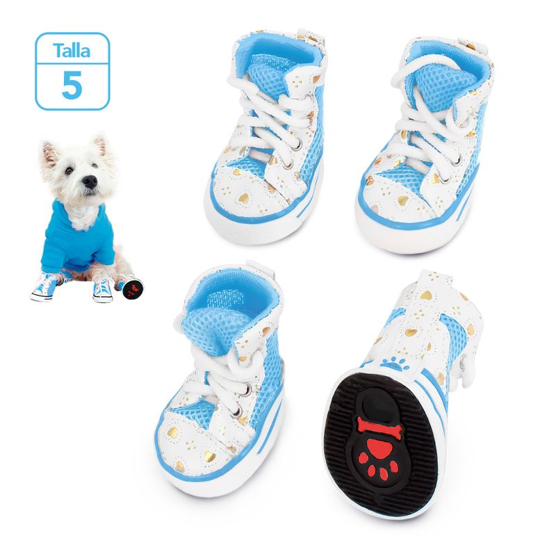 Zapatos-para-Perros-Mascotas-Antideslizante-Celeste-Talla-5-JJ3