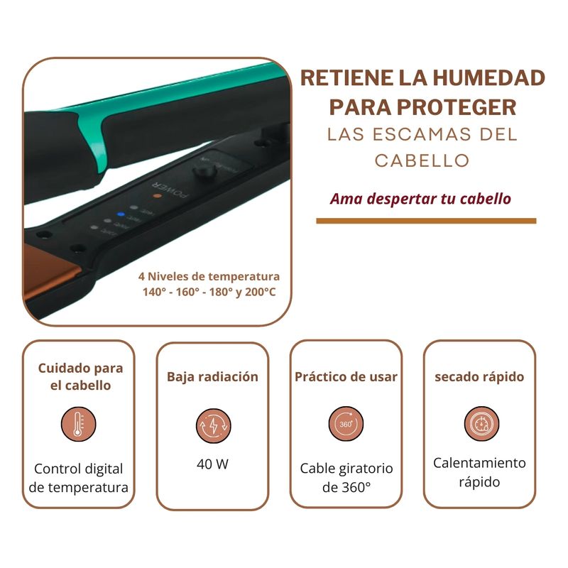 Plancha-Digital-para-Cabello-4-Niveles-de-Color-Verde