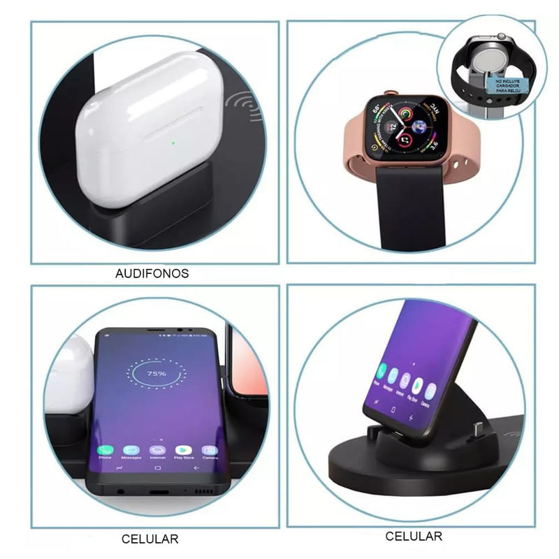Cargador-inalambrico-4-en-1-para-celulares-Iphone-Android-Apple-watch-y-Audifonos