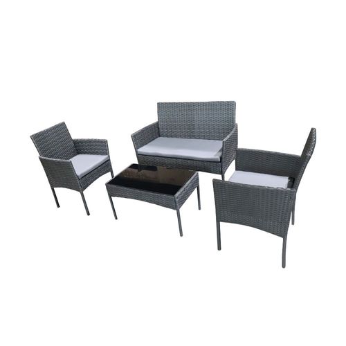 Set de Terraza Atlas Hierro/Poliéster Gris