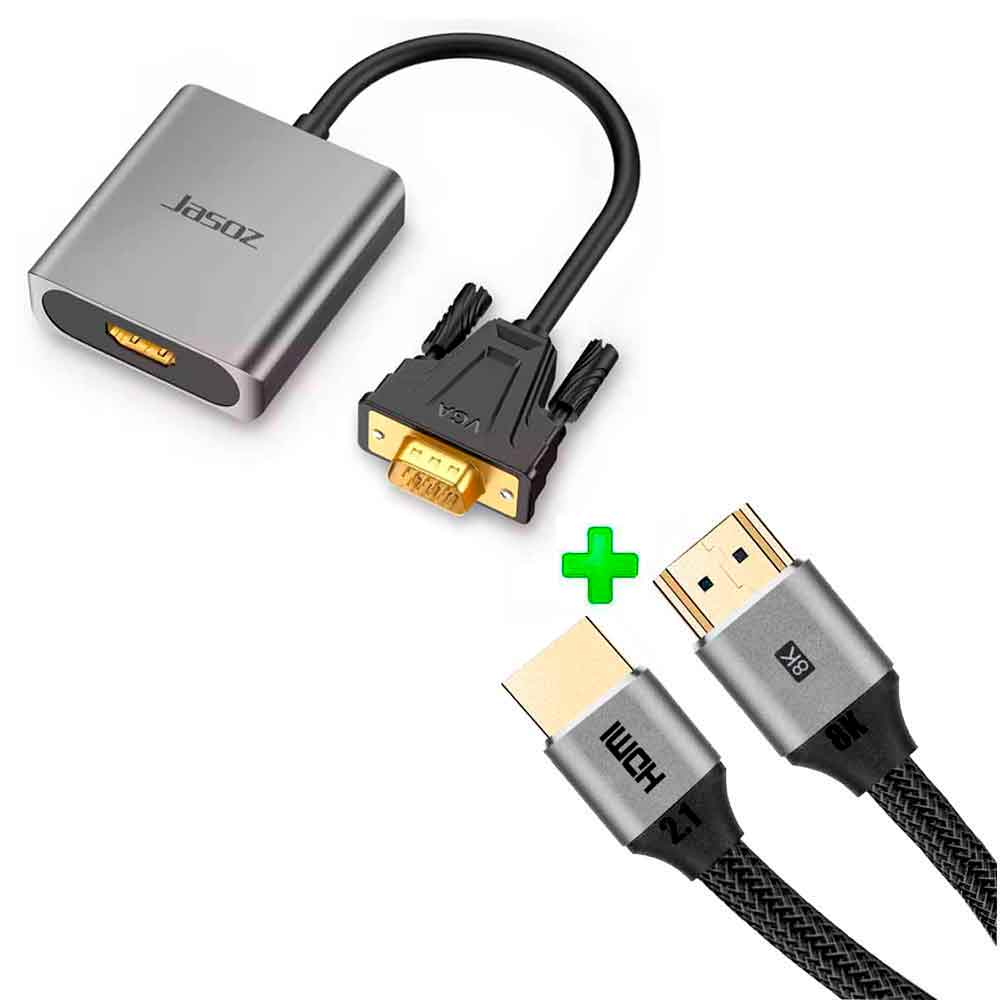 Pack Adaptador VGA Macho a HDMI Hembra Cable HDMI Shopstar