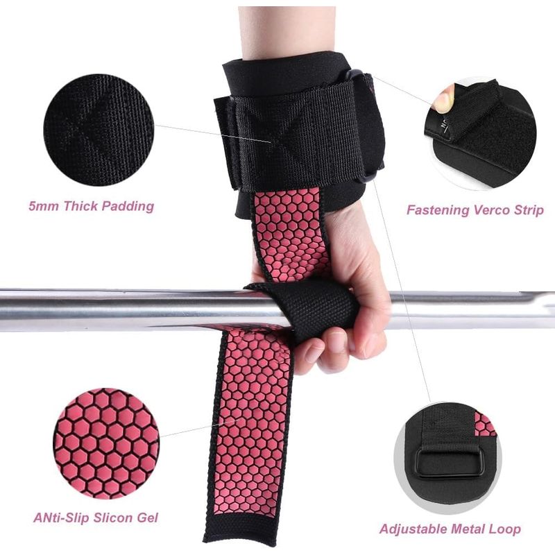 Straps-Levantamiento-De-Pesas-Antideslizantes-Con-Muñequera