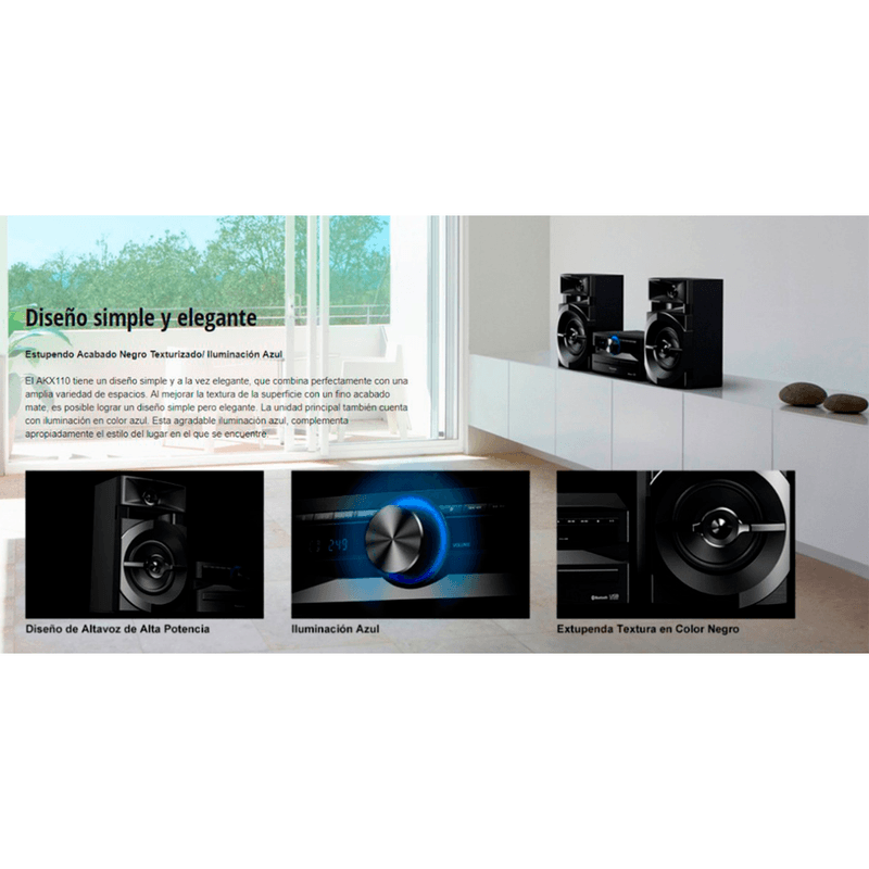 Minicomponente-300W-AKX110-Bluetooth
