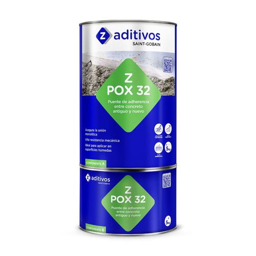 Puente de adherencia epóxico para anclajes y reparación Zpox 32 A+B 5kg