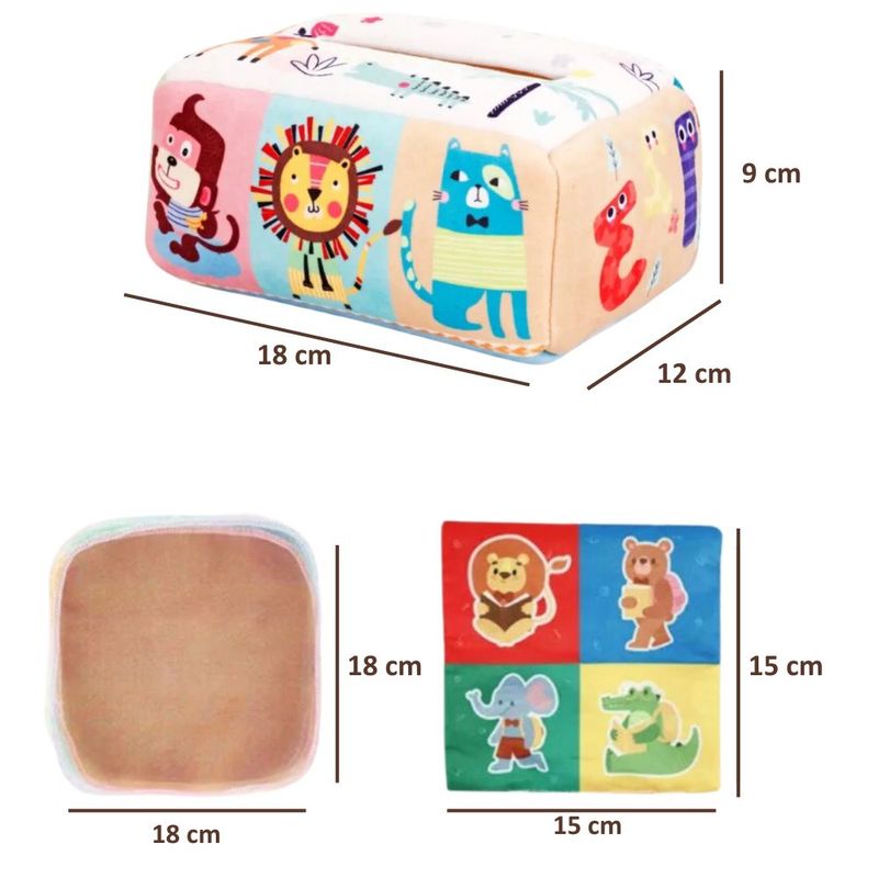 Cajita-de-Pañuelos-de-Tela-Sensorial-Animales-Magicos