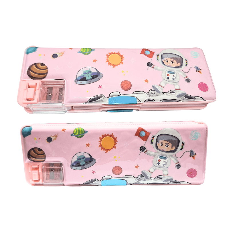 Cartuchera-Astronauta-Rosado-Imantada-con-Tajador-H3026