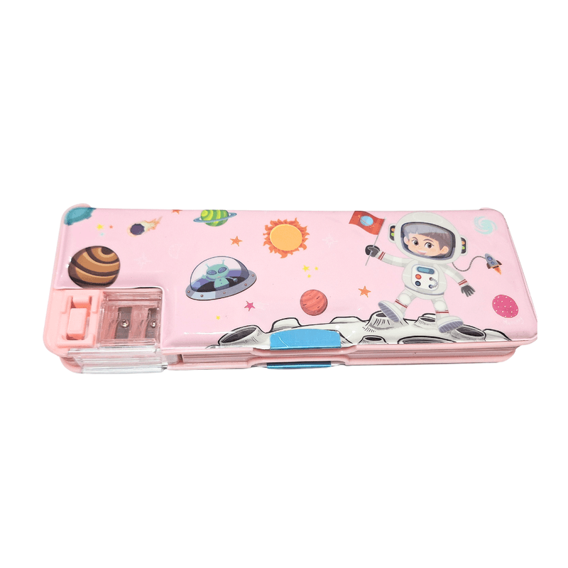 Cartuchera-Astronauta-Rosado-Imantada-con-Tajador-H3026