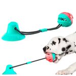 Pelota-Mordedora-con-base-para-Perros-Goma-Dispensador-de-Comida-Verde-Fuxia