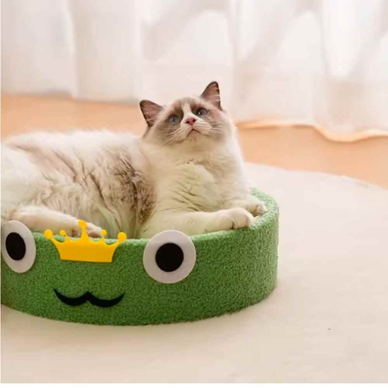 Cama-para-Gatos-con-Rascador-Verde