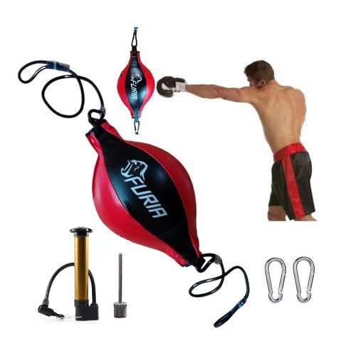 Pera Loca Box Con Inflador Boxeo Artes Marciales Agilidad Reflejos Rojo