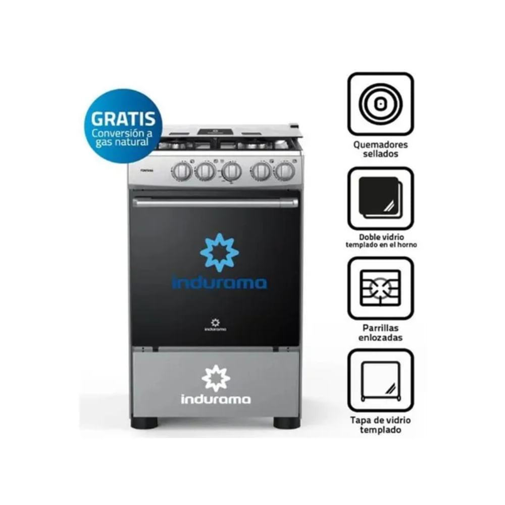 Cocina Indurama de 4 Hornillas Fontana