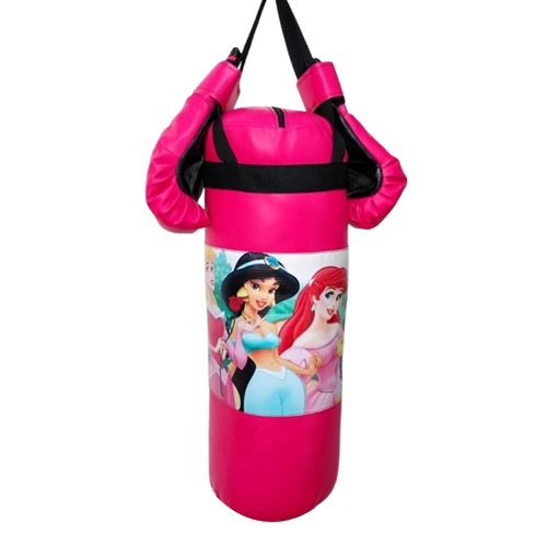 SACO DE BOX INFANTIL CON PAR DE GUANTES ROSADO
