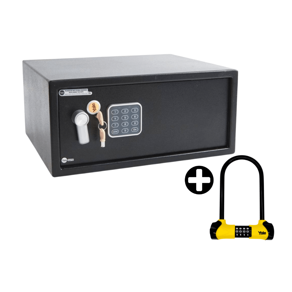 COMBO Caja fuerte grande 43x20x35 cm Yale Candado de combinación