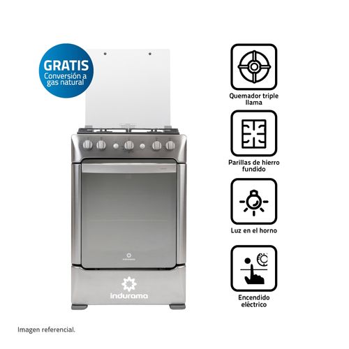COCINA INDURAMA GRANADA ZAFIRO CROMA 4 QUEMADORES