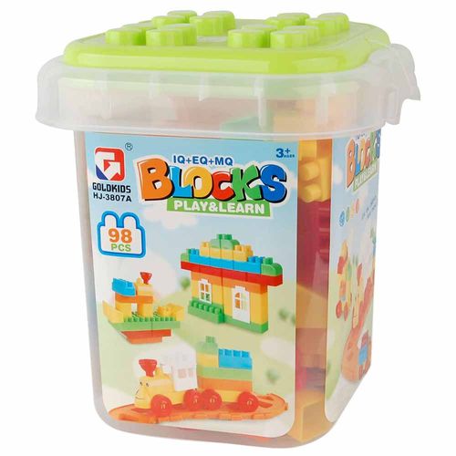 Bucket Blocks PLAY&LEARN 98pzs. HJ-3807A