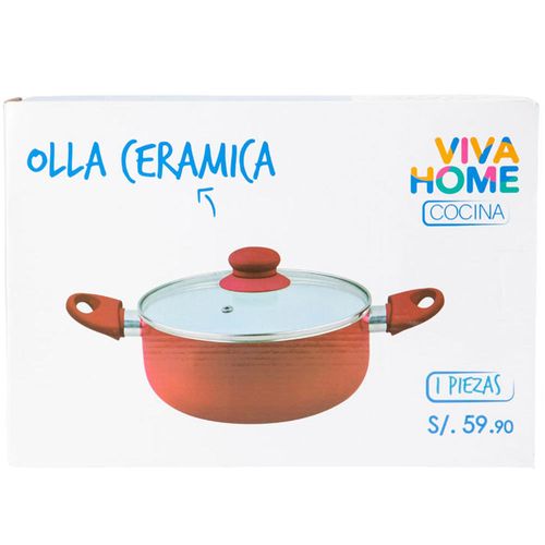 Olla de Cerámica Roja VIVA HOME 24cm