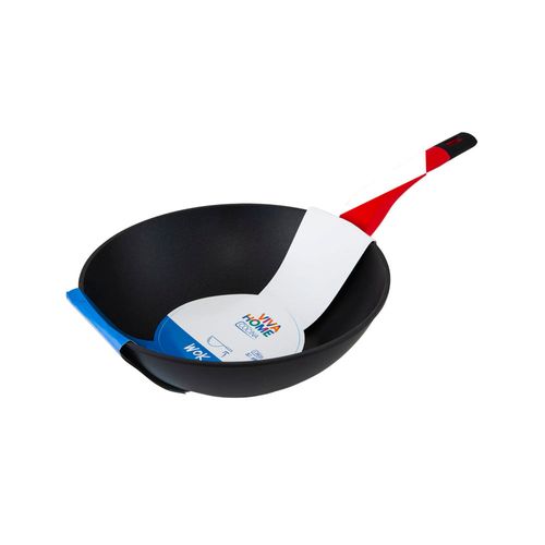 Wok con Mango de Silicona Rojo VIVA HOME 28cm
