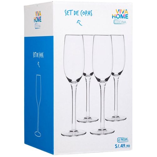 Set de Copas de Champagne VIVA HOME  4pzas