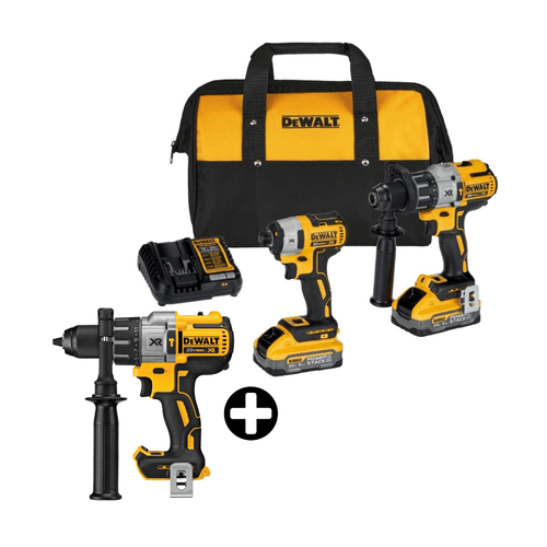 COMBO Taladro 1/2" 20V + Atornillador Dck299h2 Dewalt + Taladro Percutor DCD996B 1/2" 20V Dewalt