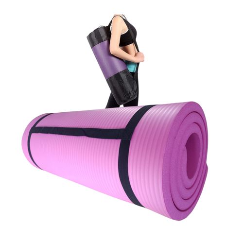 Colchoneta Yoga Mat 20 mm Extra Gruesa con Bolso y Sujetador Pilates Gym Rosado