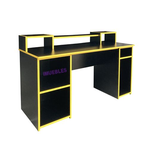 Escritorio GAMER en Melamina Mesa Gamer Juegos color Amarillo/Negro