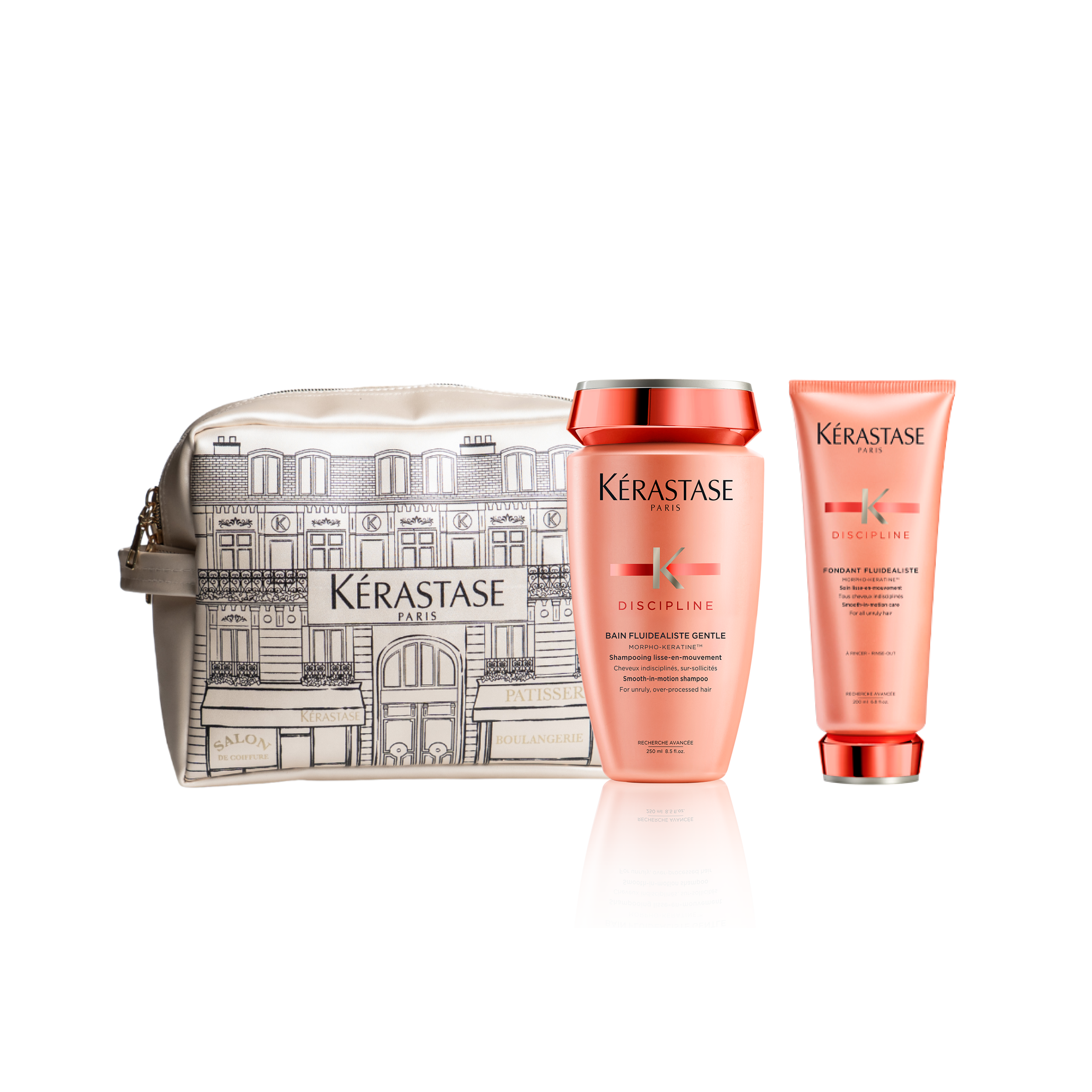 Pack kerastase discipline control frizz – shampoo + acondicionador + neceser