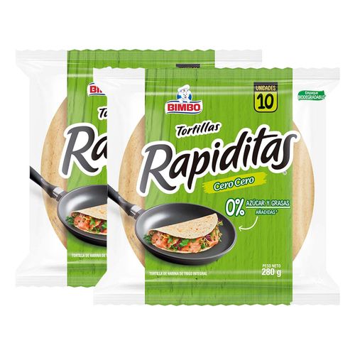 Pack Tortillas BIMBO Cero Cero Bolsa 280g x 2un