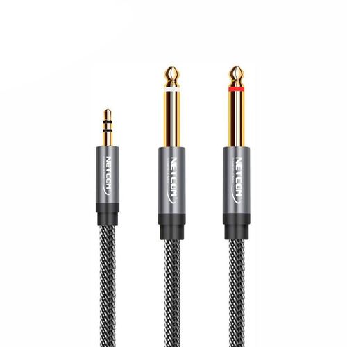 Cable de Audio 1 plug 3.5mm Macho a 2 plug 6.35mm Macho 3 metros