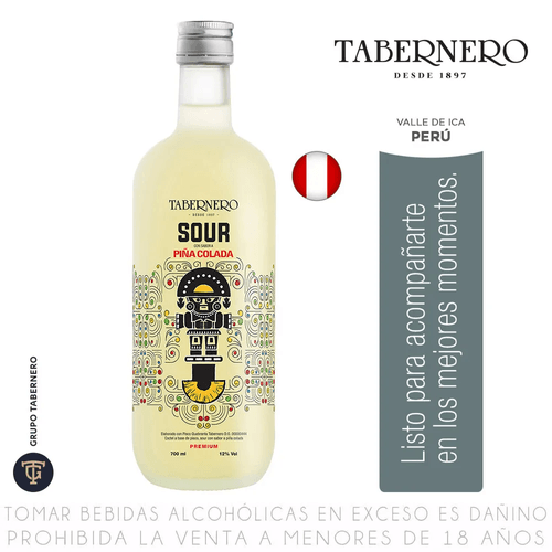 Pisco Sour TABERNERO Piña Colada Botella 700ml
