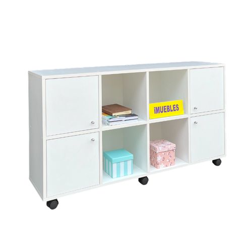 Mueble Organizador escolar organizador multiusos con ruedas color Blanco - TEMEL