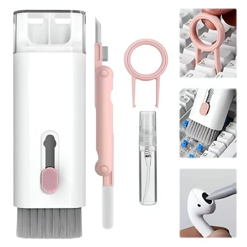 Kit De Limpieza Portátil 7 En 1 Para Celular Laptop Tablet Rosado