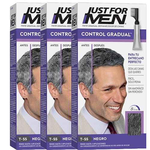 Pack x3 JFM TINTE HOMBRE CONTROL GRADUAL NEGRO 40 GR