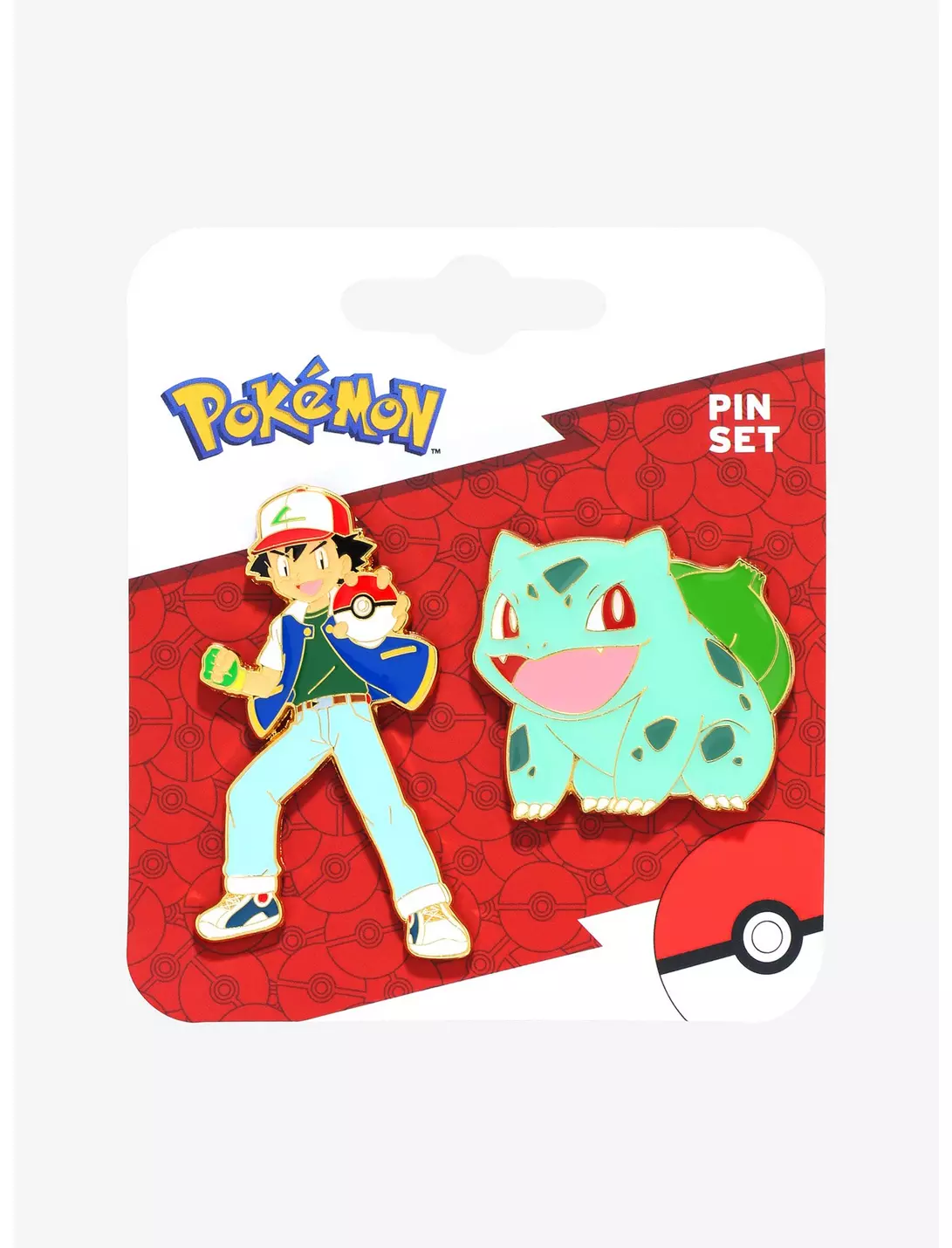 Pokemon Ash And Bulbasaur Pin Set