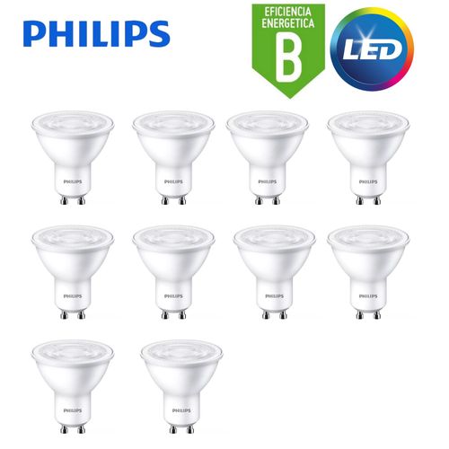 Dicroico led  philips ecohome gu10 3.8-50w luz blanca / pack 10